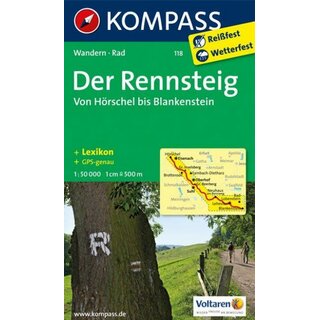 KOMPASS Wanderkarte Rennsteig - Von Hrschel bis Blankenstein WK 118